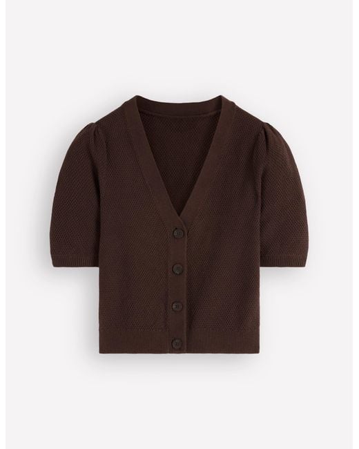 Boden Blue Hayley Cotton V-Neck Cardigan