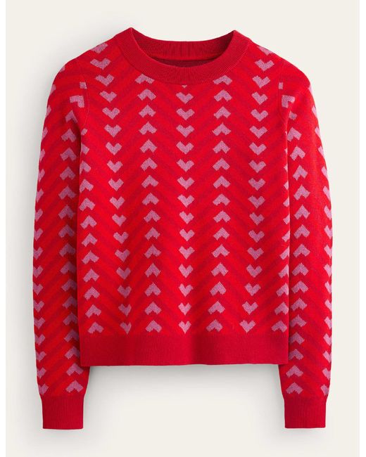 Boden Red Jacquard-pullover