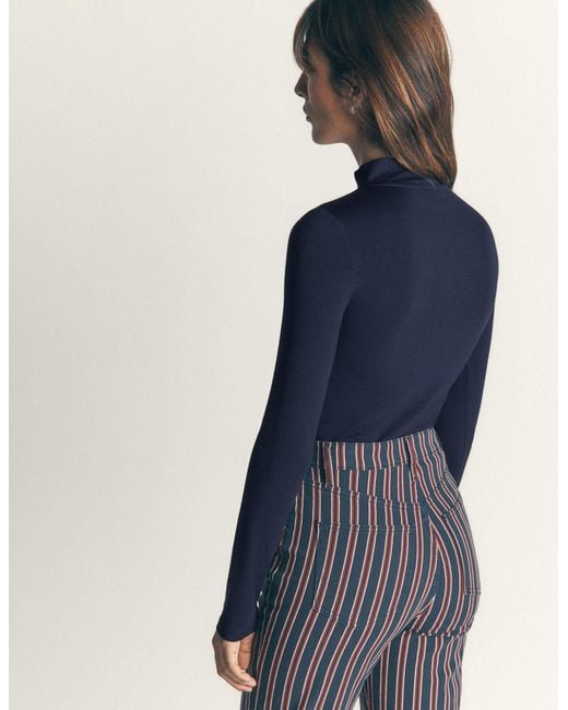 Boden Blue High Neck Jersey Top