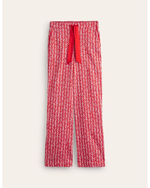 Boden Pink Cotton Sateen Pyjama Trousers