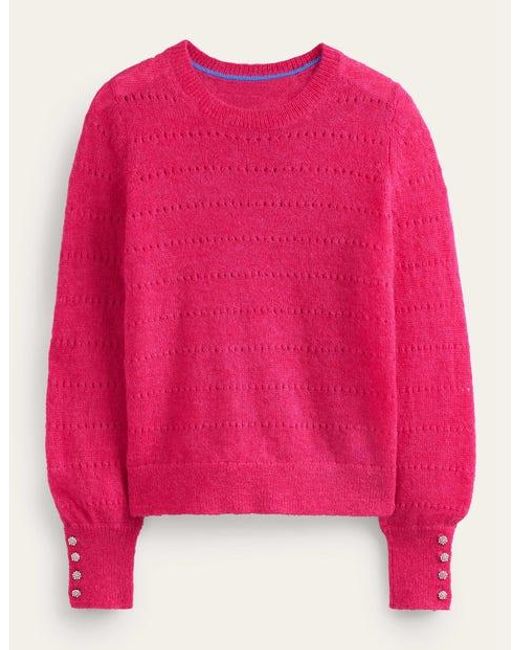 Boden Pink Fluffy Textured Sweater