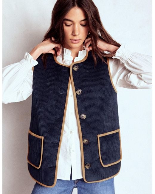 Boden Blue Clerkenwell Reversible Gilet Jacket