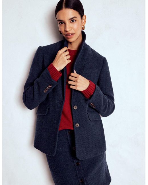 Boden Blue Stamford Texture Blazer