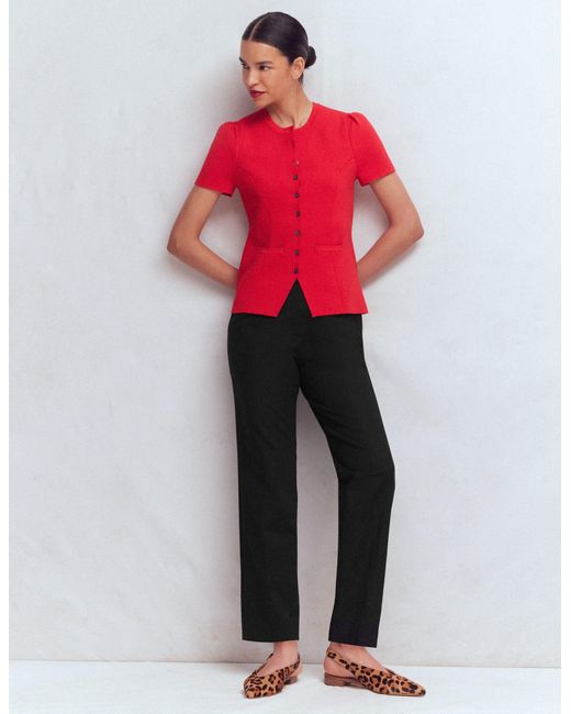 Boden Red Slim Leg Cotton Pants