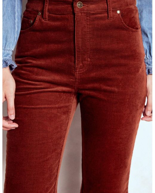 Boden Red 5 Pocket Cord Kick Jeans