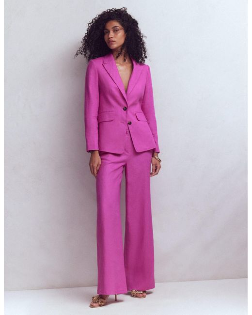 Boden Pink Stamford Linen Blazer