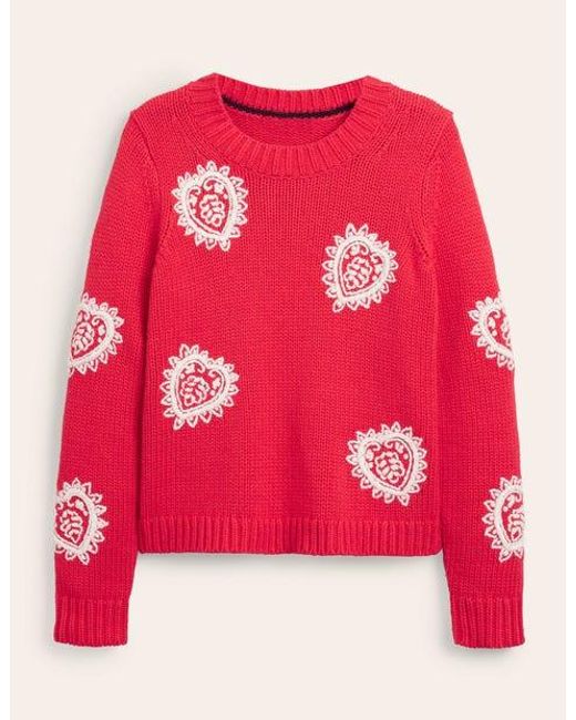 Boden Chunky Embroidered Sweater