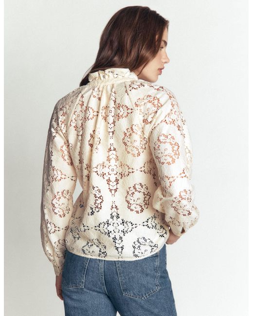 Boden Blue Erica Lace Top