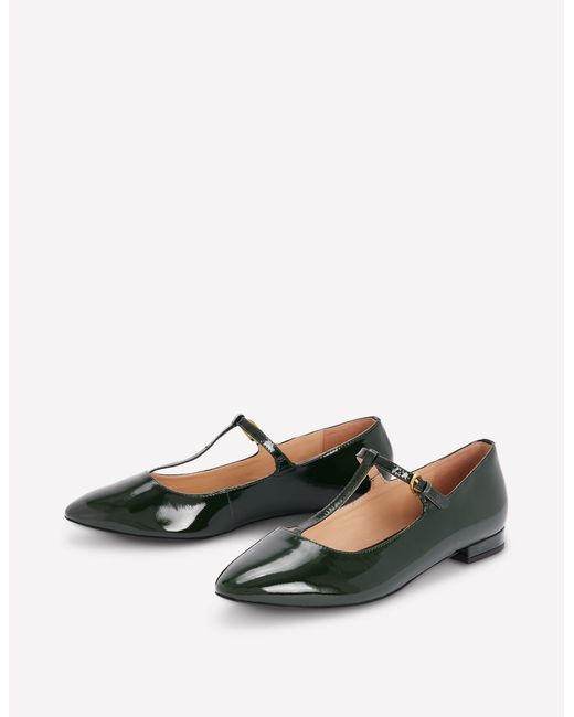 Boden Green Round Toe T-Bar Flats