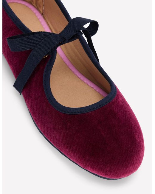 Boden Purple Flexi Tie Mary Janes Shoe
