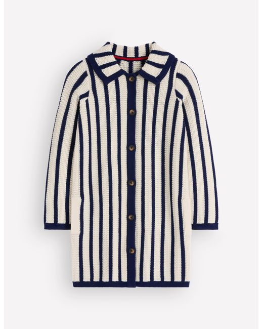 Boden Blue Longline Knitted Coatigan