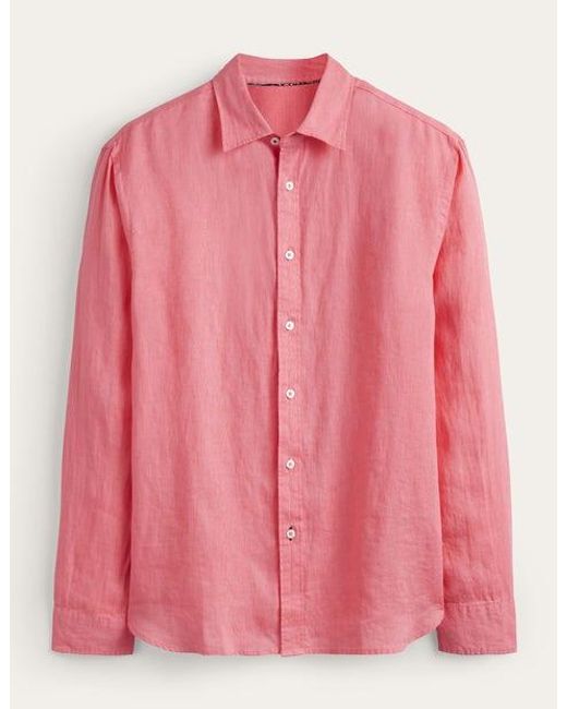 Boden Leinenhemd Mit Cutaway-Kragen Herren in Pink für Herren