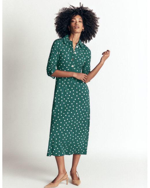 Boden Blue Etta Piping Detail Ponte Dress
