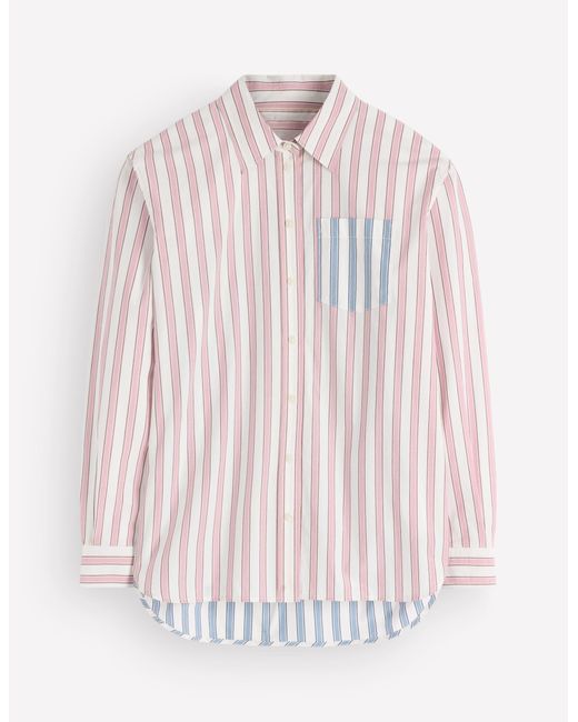 Boden Gray Sienna Relaxed Cotton Shirt