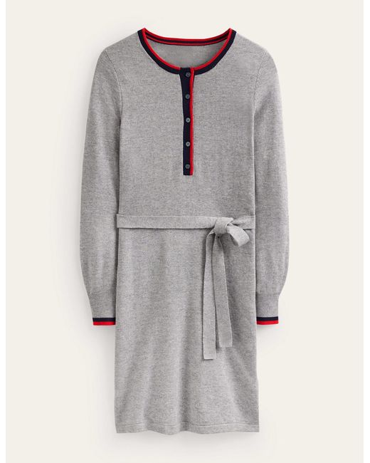 Boden Gray Gemma Henley Knitted Dress