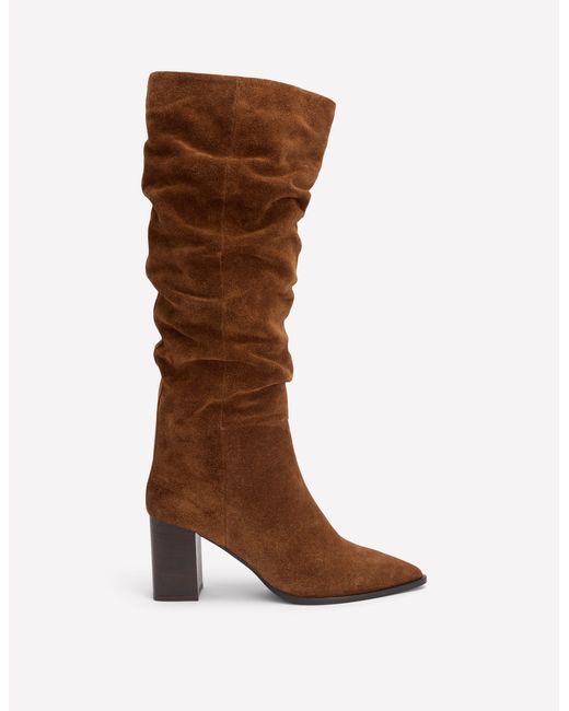 Boden Brown Vera Block Heel Point Boots