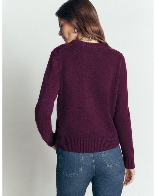 Boden Purple Marta Merino Wool Crew Sweater