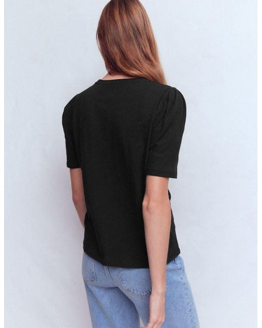 Boden Black Sophie Puff Sleeve T-Shirt