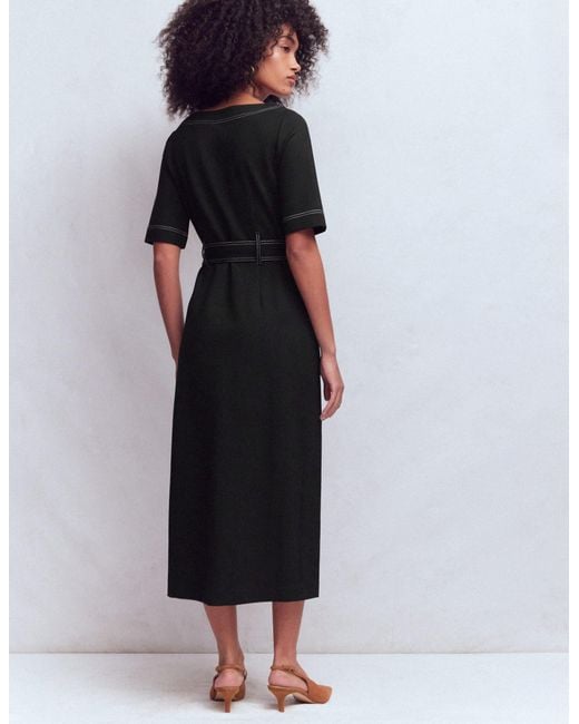 Boden White Bria Ponte Midi Dress