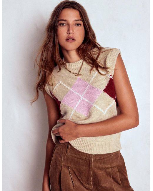 Boden Brown Eleanor Fair Isle Tank