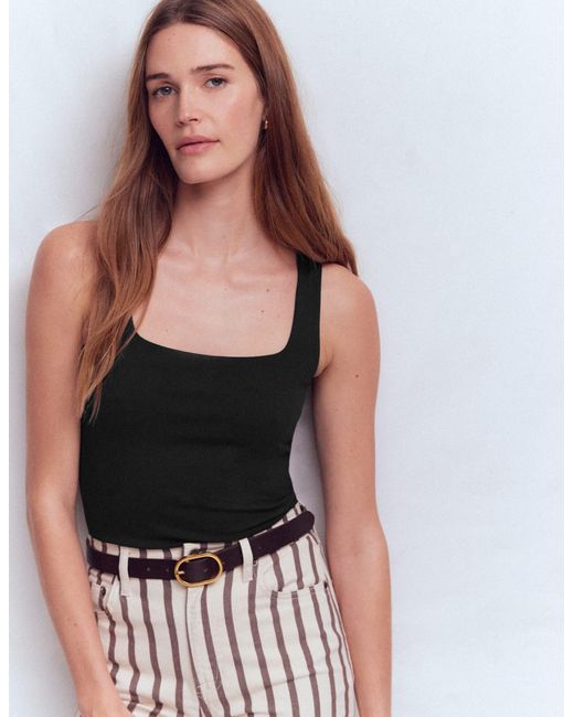 Boden Black Brooke Double Layer Vest Top
