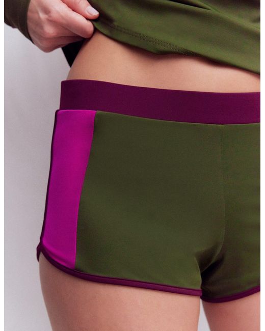 Boden Purple Rash Guard Swim Shorts