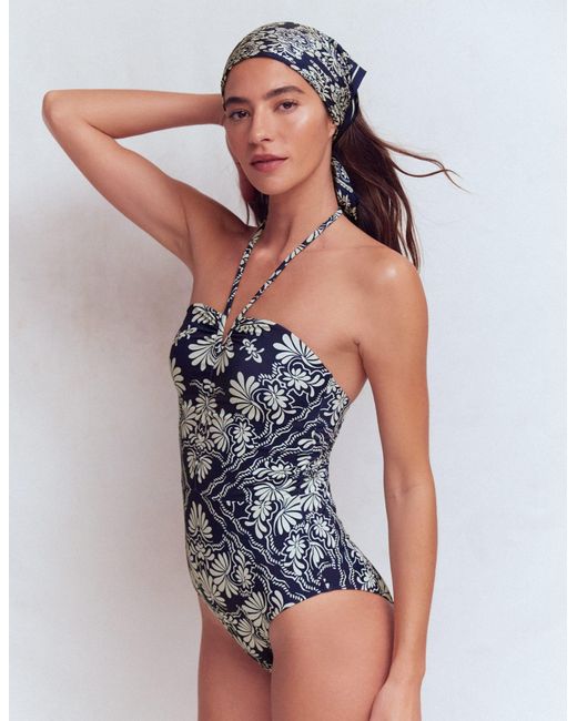 Boden Blue Gather String Swimsuit