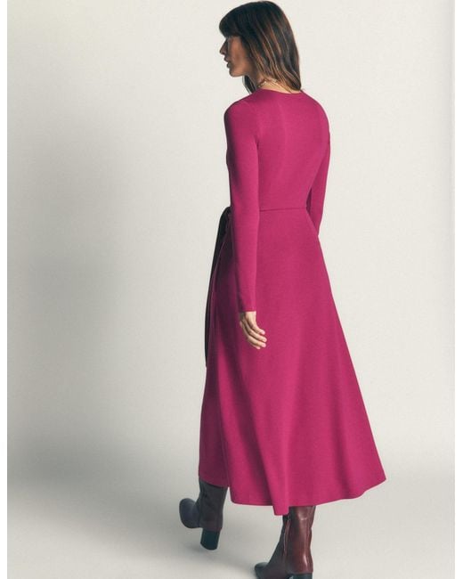 Boden Pink Tie Waist Ponte Dress