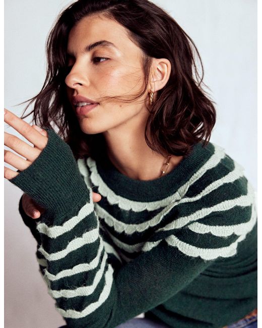 Boden Green Alice Fluffy Raglan Jumper