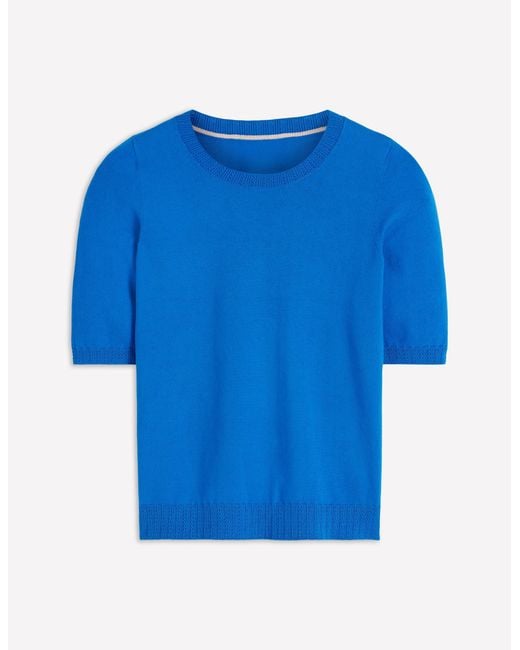 Boden Blue Emilia Cotton Crew T-Shirt