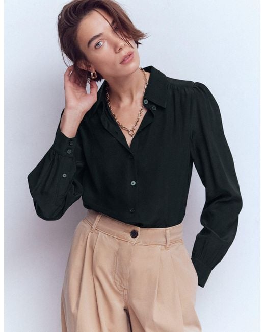Boden Blue Sara Silk Shirt