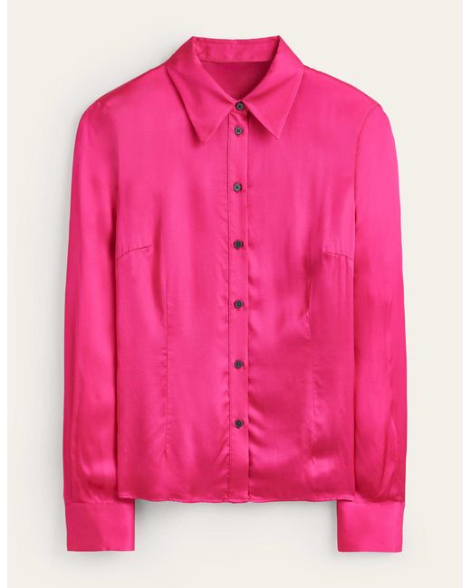 Boden Pink Saskia Satin Shirt