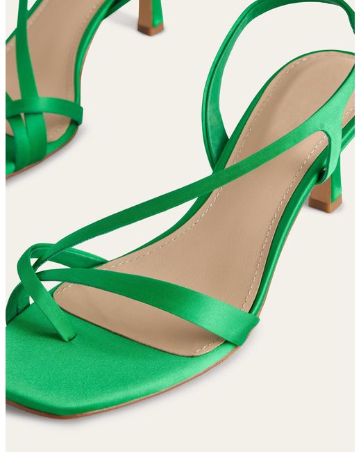 Green satin hot sale sandals