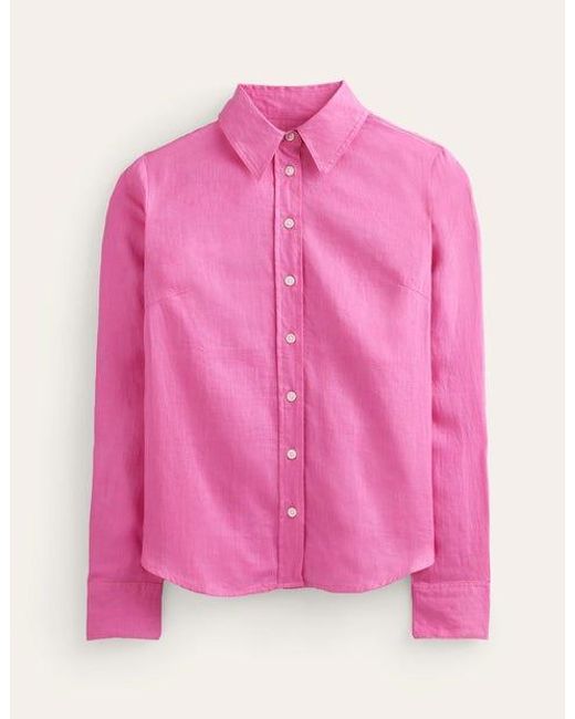 Boden Pink Sienna Linen Shirt