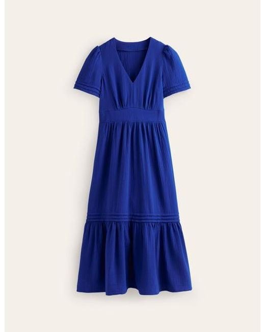 Boden Blue Eve Double Cloth Midi Dress