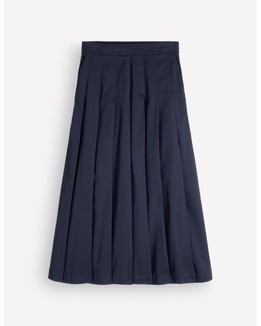 Boden Blue Aya Cotton Sateen Midi Skirt