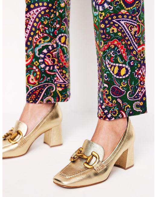 Boden Natural Iris Snaffle Heeled Loafersgold