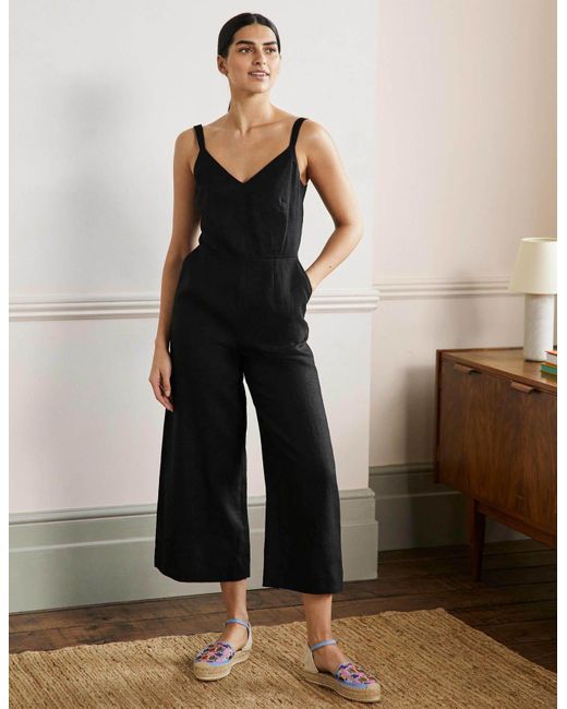 Boden Lola Strappy Linen Jumpsuit in 