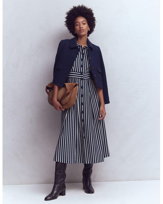 Boden Blue Bridget Ponte Shirt Dress