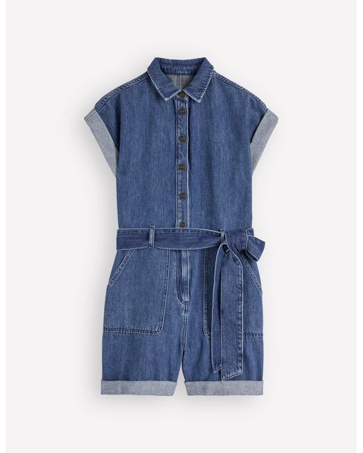 Boden Blue Kay Denim Playsuit
