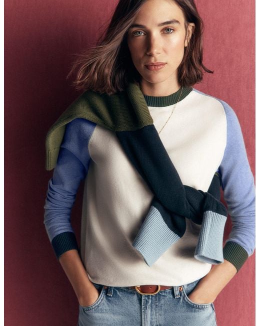 Boden Blue Meg Raglan Sleeve Jumper