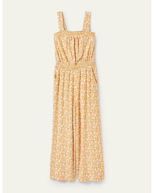Boden Strappy Jersey Jumpsuit Butter in Yellow (Metallic) Lyst
