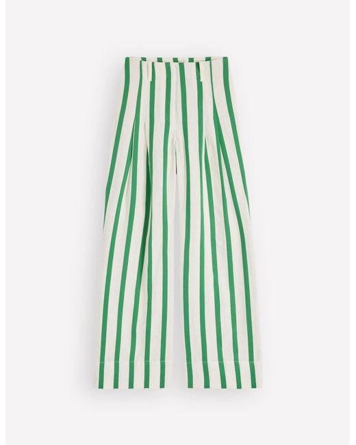 Boden White Mayfair Linen Trousers