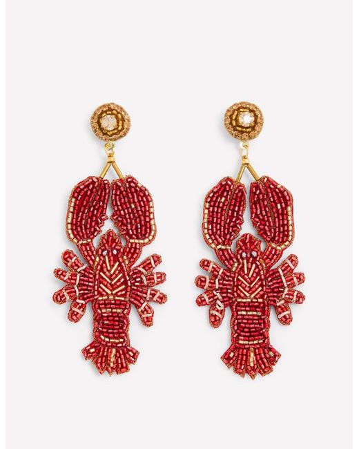Boden Red Novelty Beaded Earrings