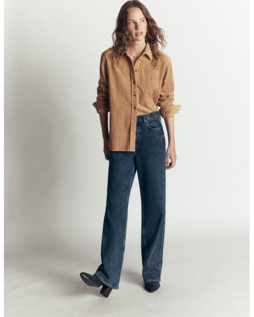 Boden Blue Sienna Relaxed Cord Shirt