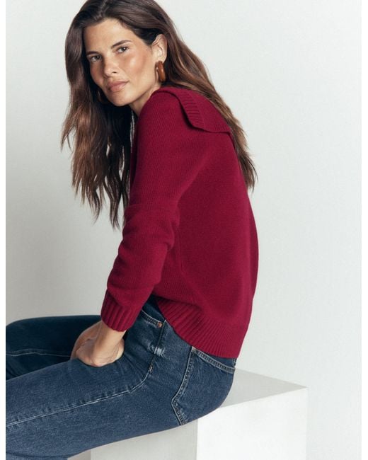 Boden Red Marta Merino Wool Sailor Top