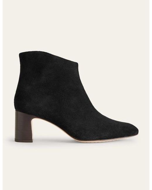 Boden Black Suede Ankle Boots