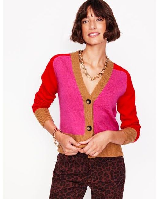 Boden Pink Olivia Merino Cardigan