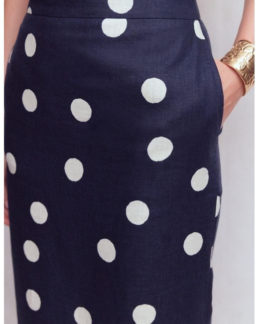 Boden Blue Longline Column Skirt