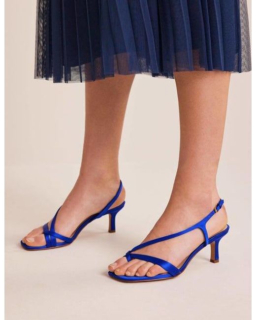 Boden Blue Satin Low-heeled Sandals